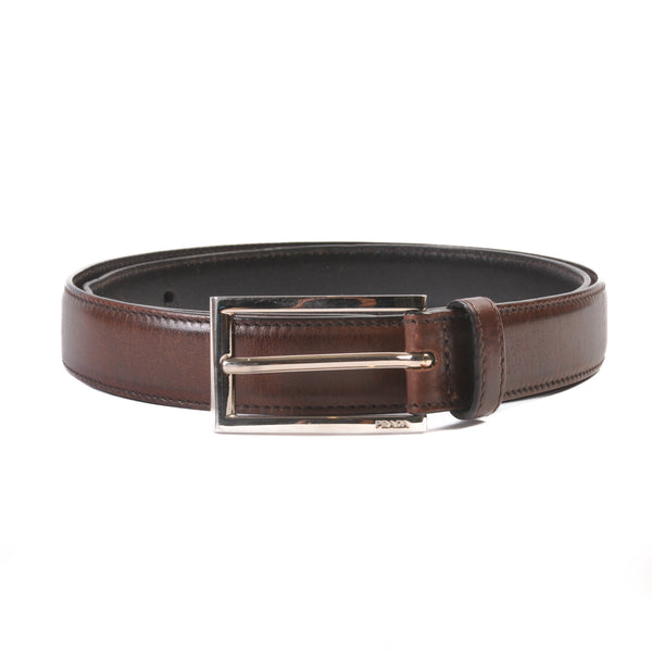 Prada Dark Brown Skinny Belt