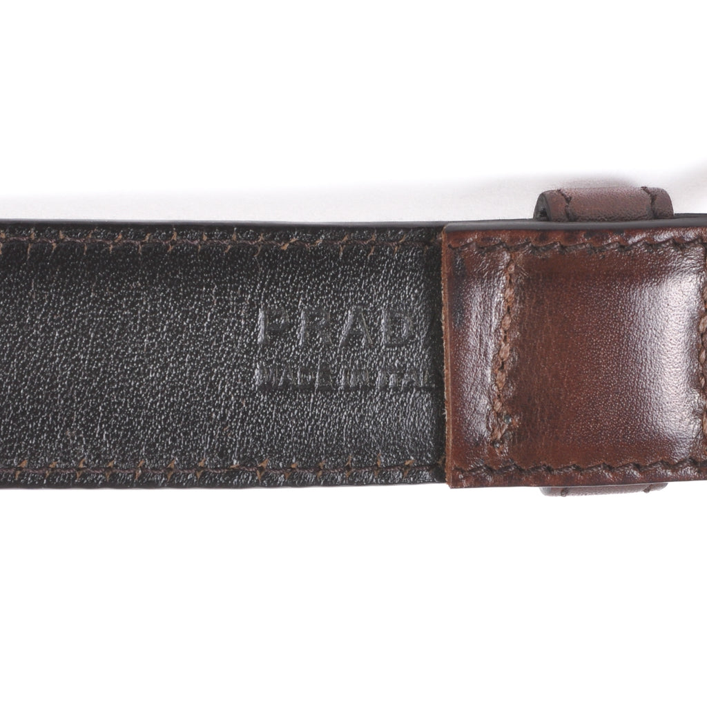 Prada Dark Brown Skinny Belt