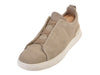 Zegna Couture Light Brown Canvas Triple Stitch Sneakers
