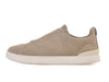 Zegna Couture Light Brown Canvas Triple Stitch Sneakers
