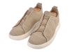 Zegna Couture Light Brown Canvas Triple Stitch Sneakers