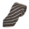 Ermenegildo Zegna Grey on Brown Striped Tie