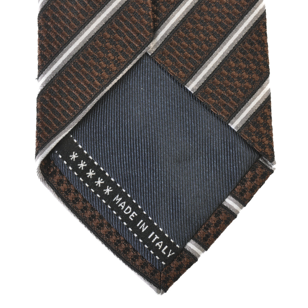 Ermenegildo Zegna Grey on Brown Striped Tie