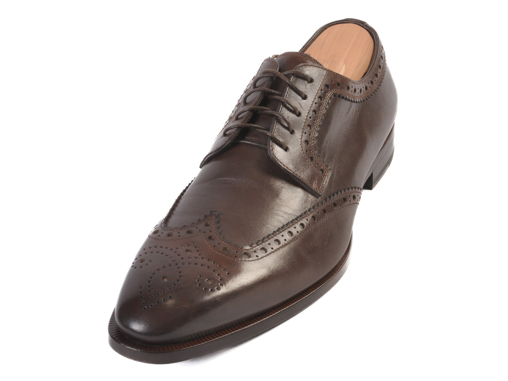 Dunhill Dark Brown Leather Wing Tip Shoes