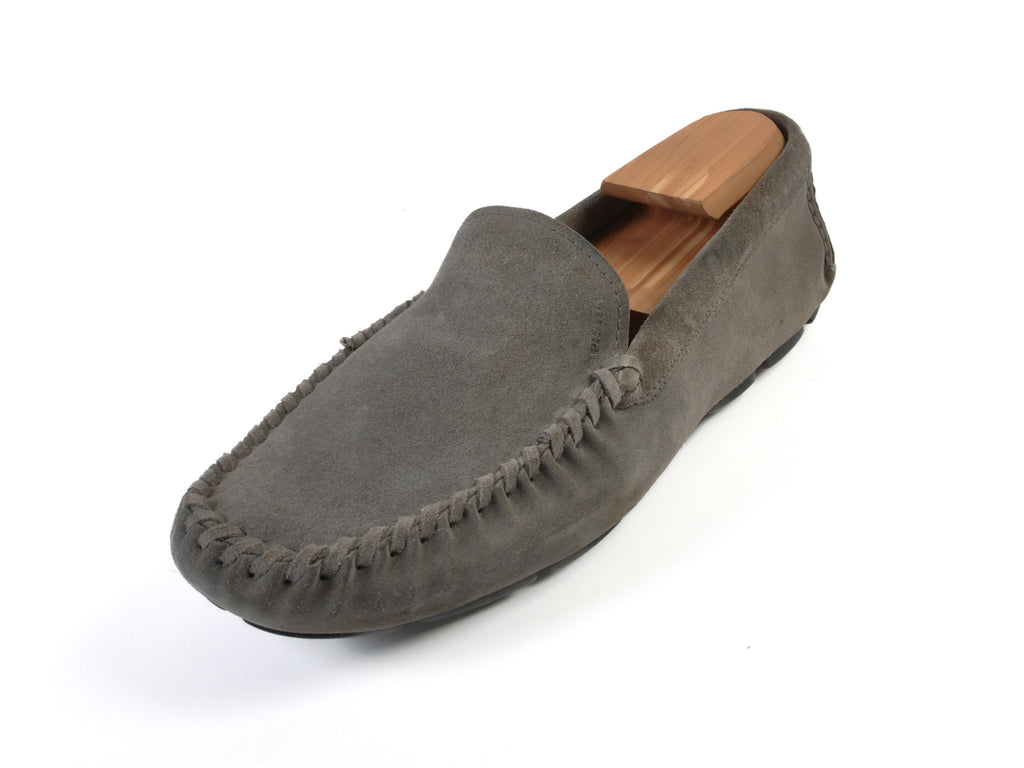 Prada Gray Suede Driving Shoes