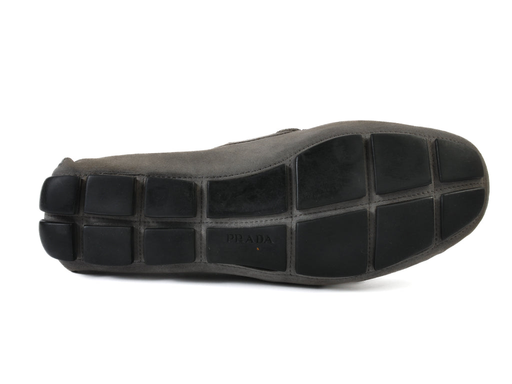 Prada Gray Suede Driving Shoes