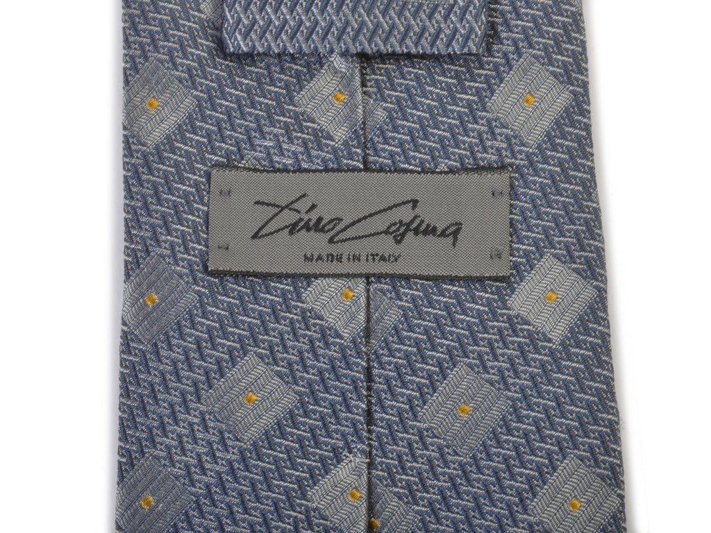 Tino Cosma Slate Blue Geometric Tie