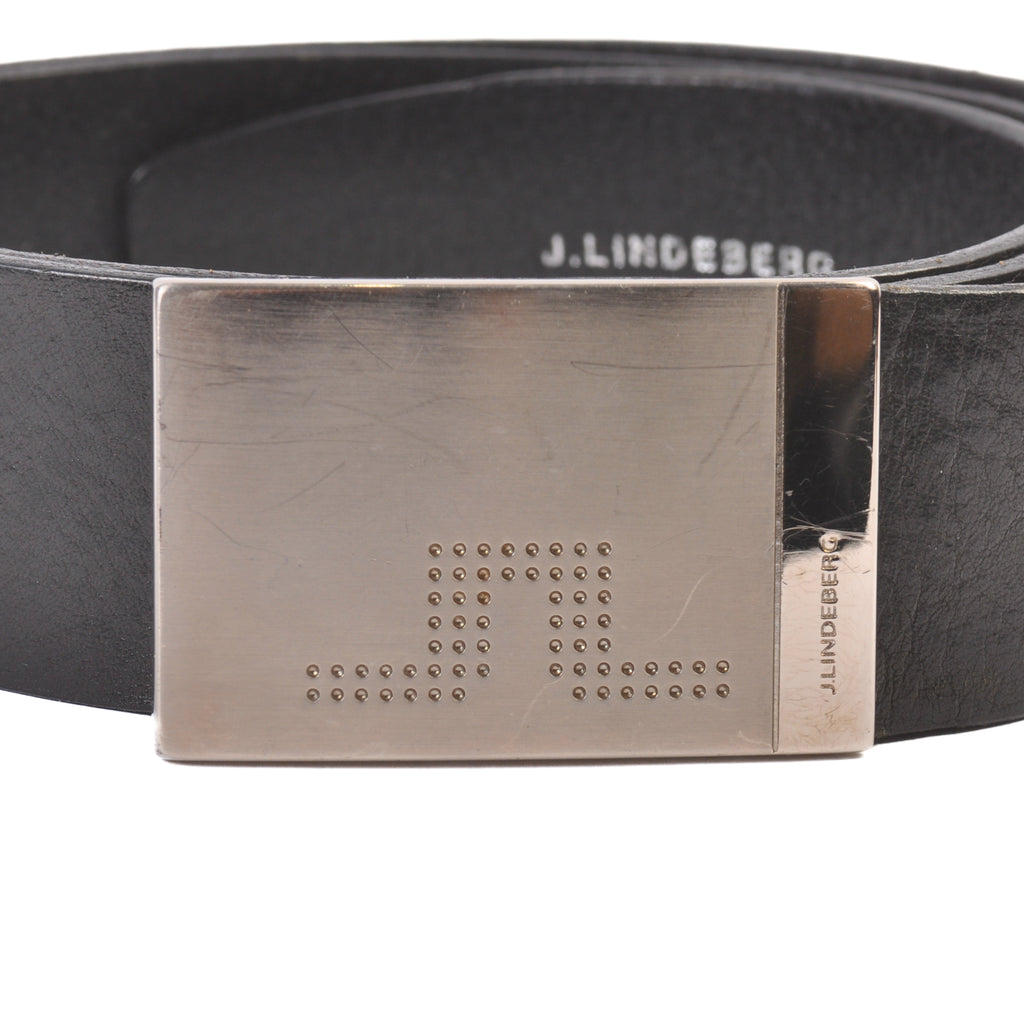 J.Lindeberg Black Textured Leather Belt