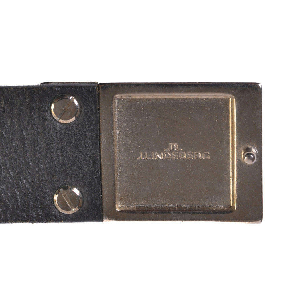 J.Lindeberg Black Textured Leather Belt