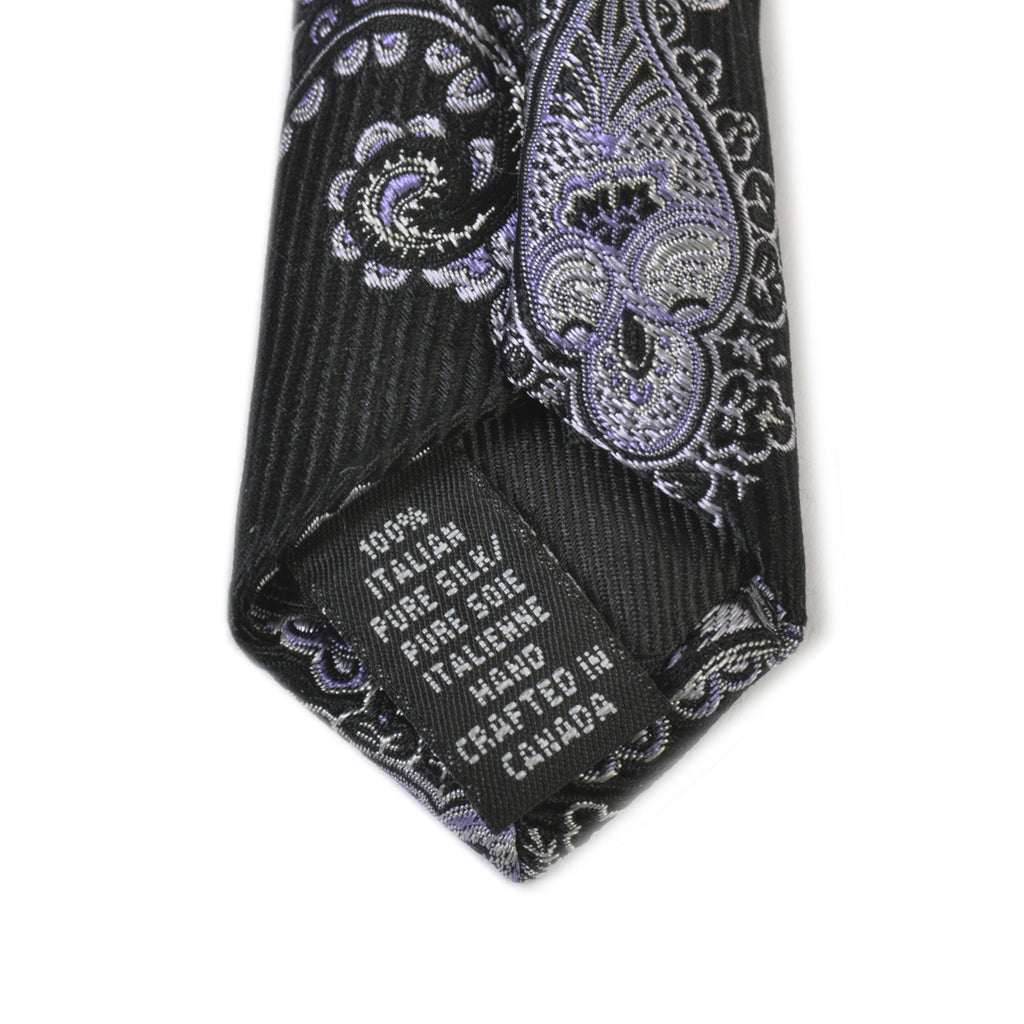 Dion Signature Black Paisley Tie