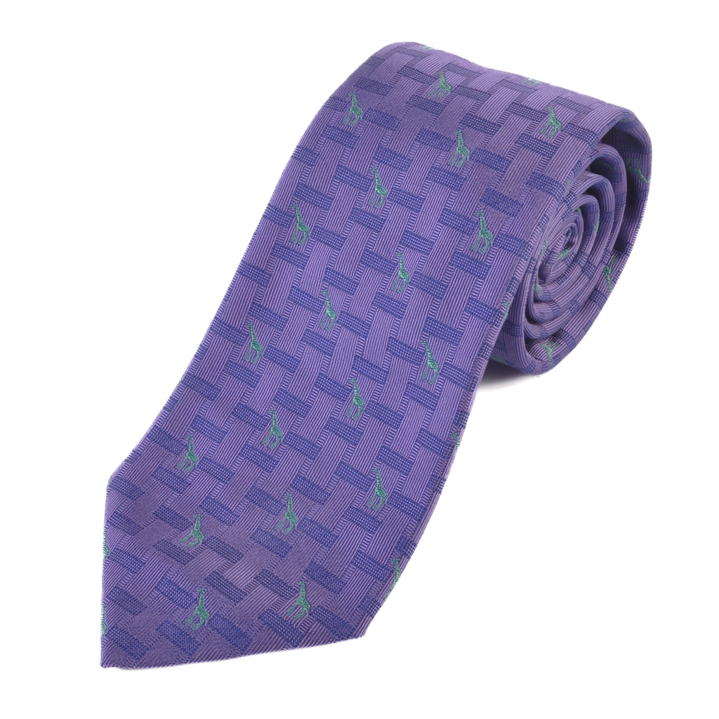 Thomas Pink NWT Purple Giraffe Print Tie