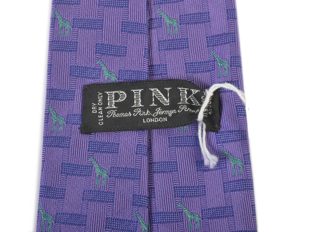 Thomas Pink NWT Purple Giraffe Print Tie