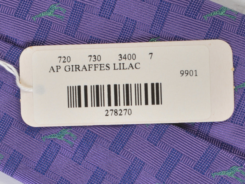 Thomas Pink NWT Purple Giraffe Print Tie