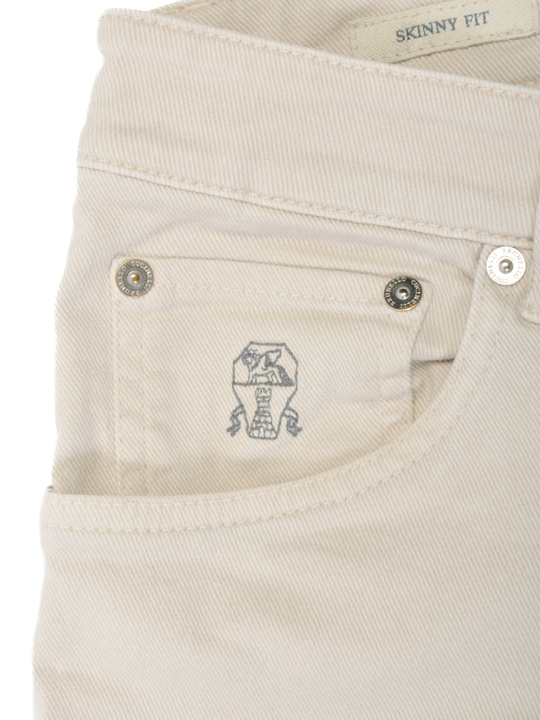 Brunello Cucinelli Beige Skinny Fit Jeans