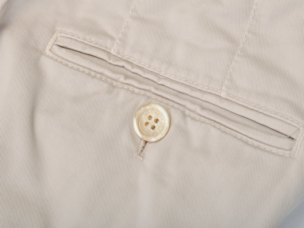 Brunello Cucinelli Beige Stretch Cotton Italian Fit Chinos