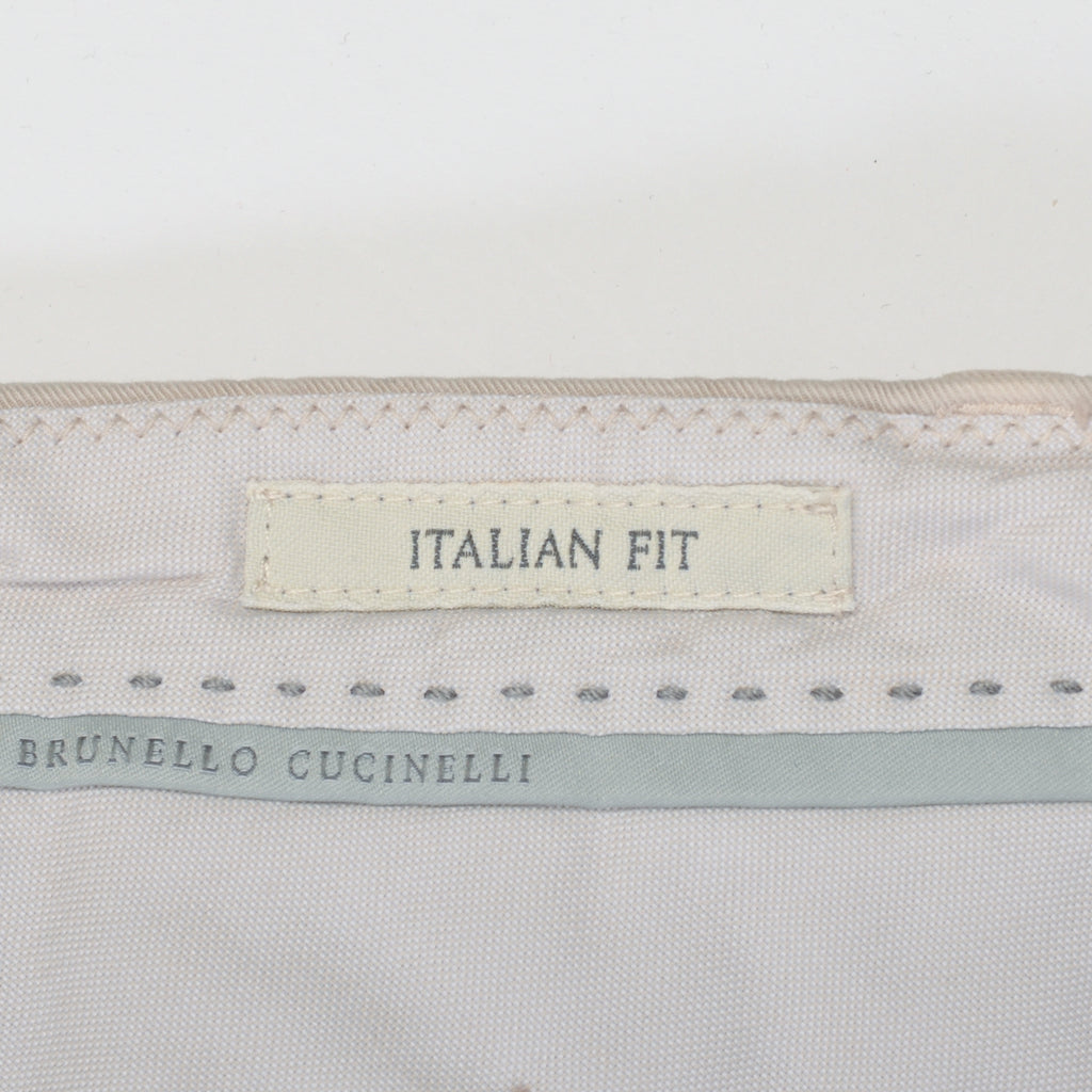 Brunello Cucinelli Beige Stretch Cotton Italian Fit Chinos