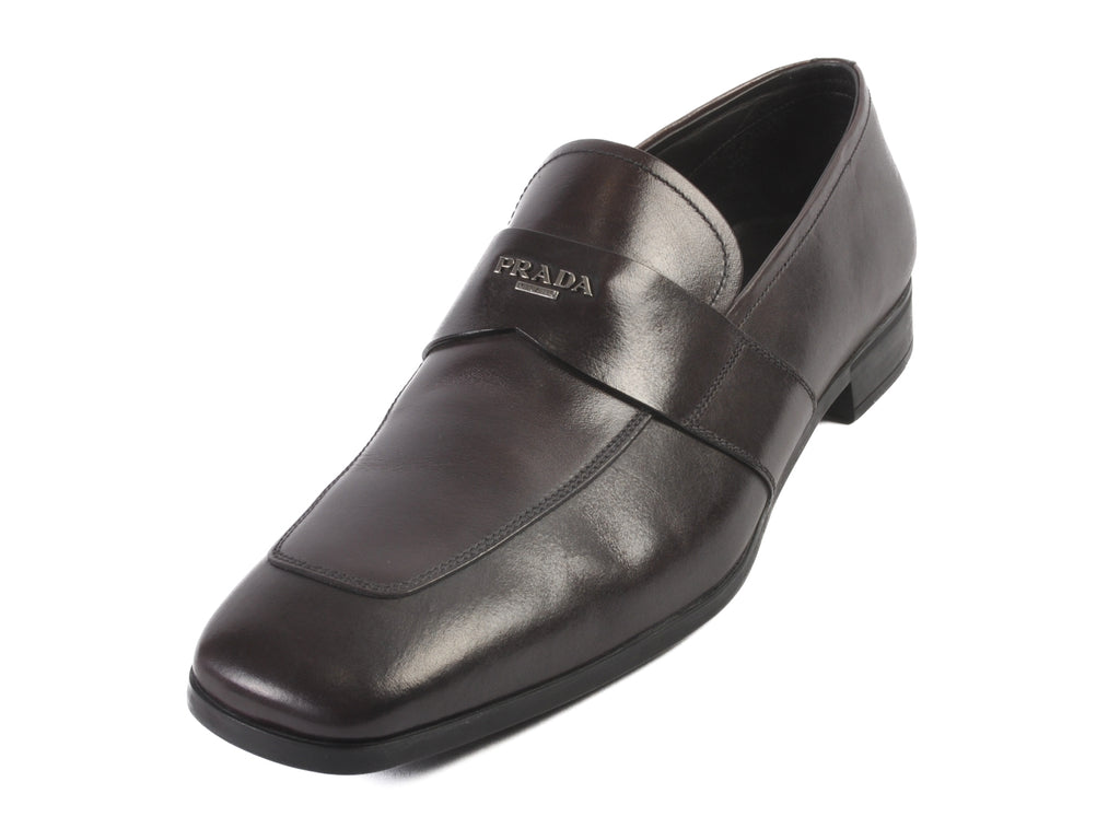 Prada Dark Brown Cordovan Calzature Loafers