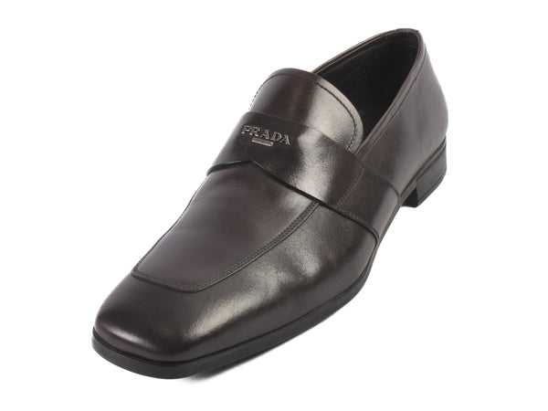 Prada Dark Brown Cordovan Calzature Loafers