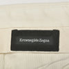Zegna Off White Twill Pleated Trousers
