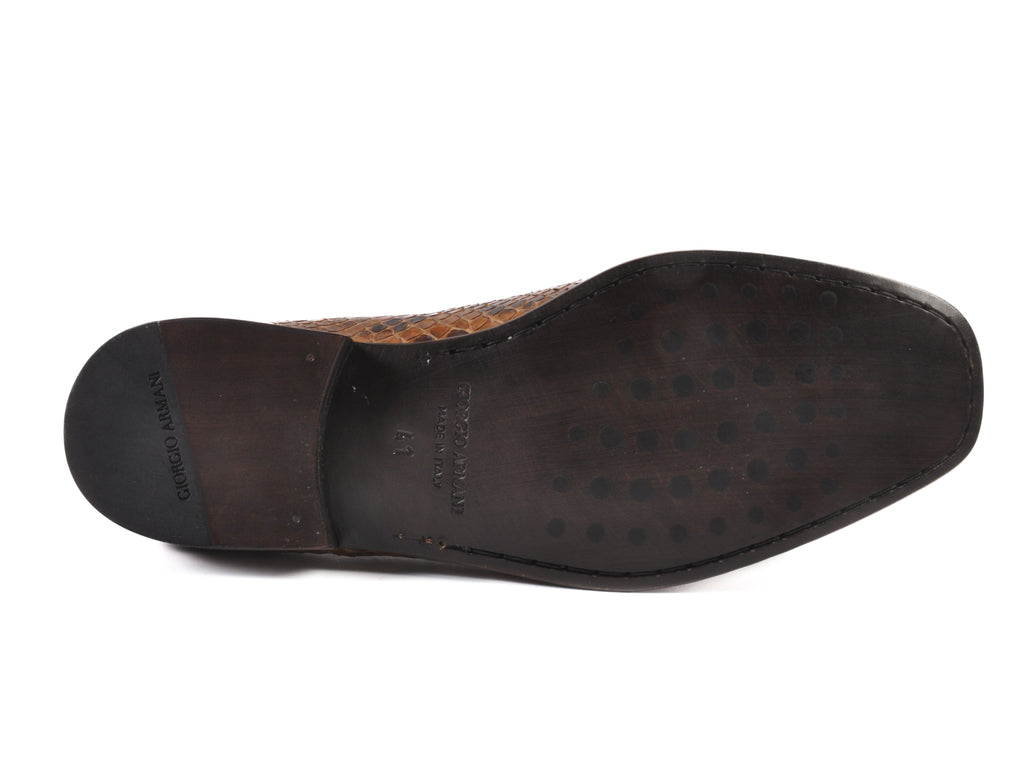 Giorgio Armani Brown Snakeskin Loafers