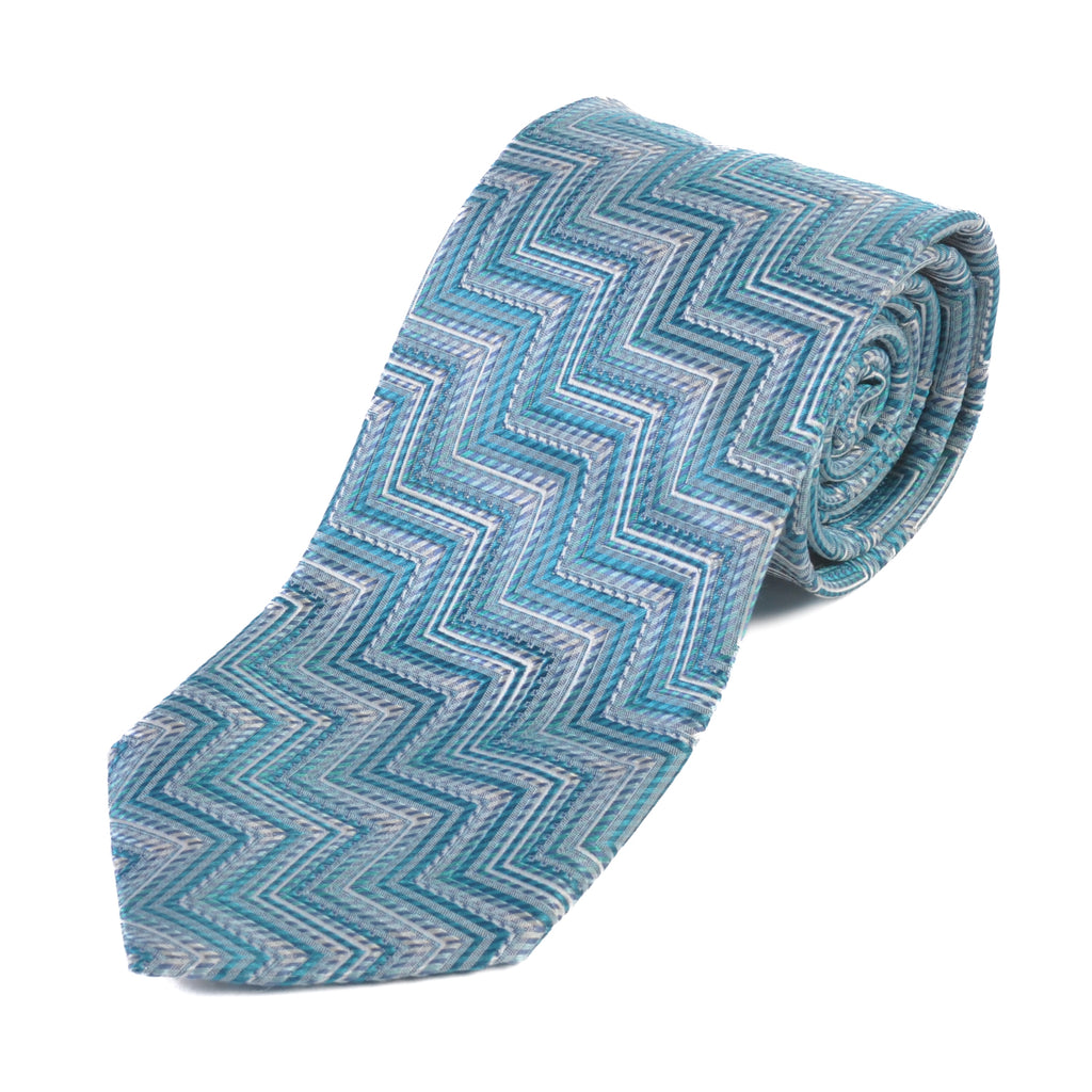 Missoni Light Blue Step Pattern Tie