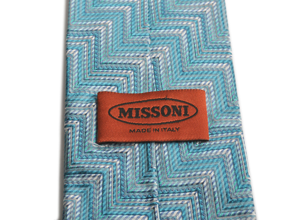 Missoni Light Blue Step Pattern Tie