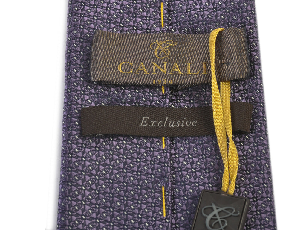 Canali 1934 NWT Exclusive Purple Geometric Weave Tie