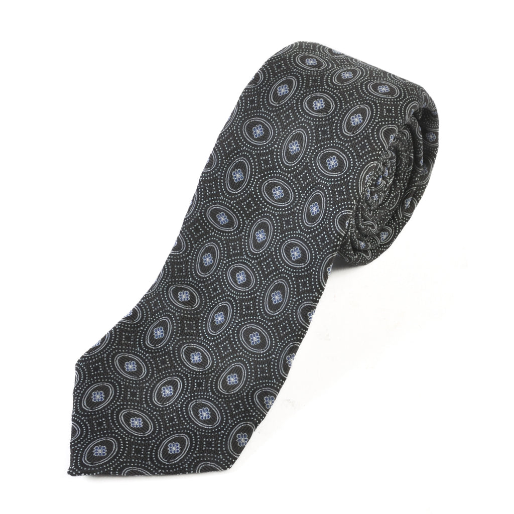 Armani Collezioni Blue on Black Geometric Tie
