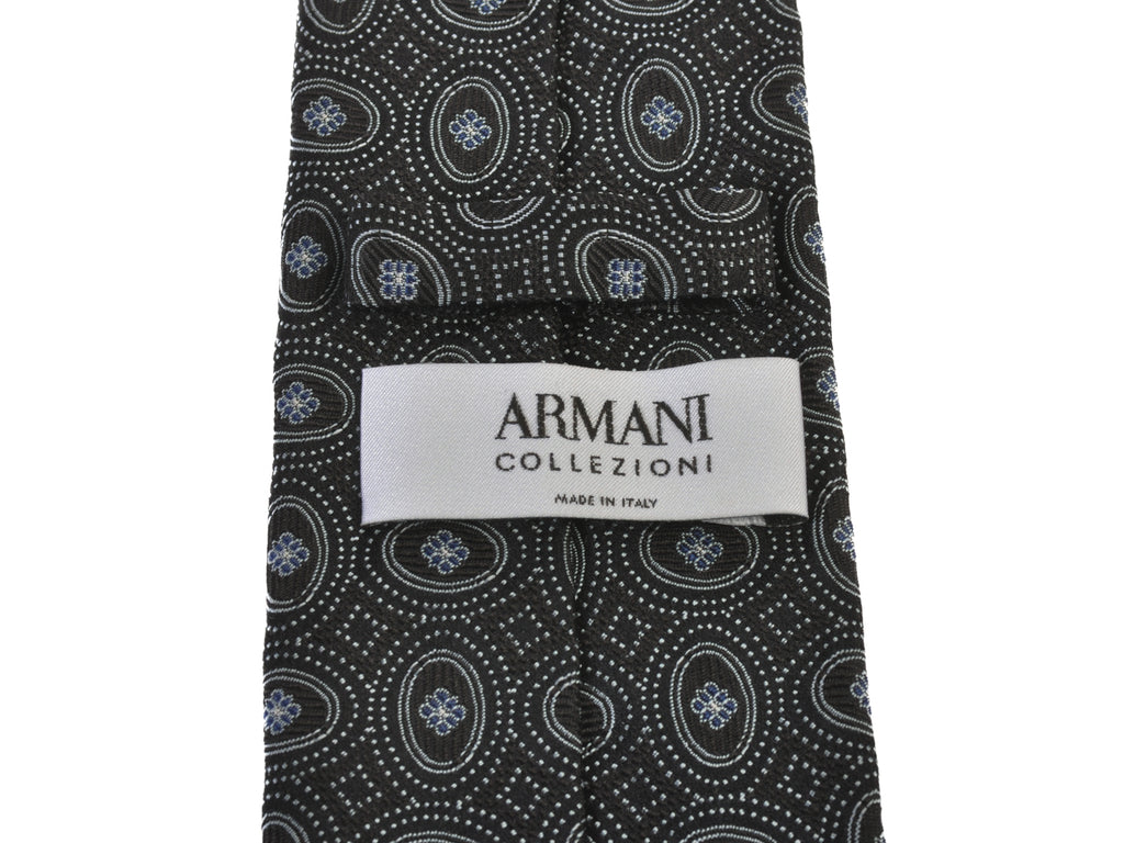 Armani Collezioni Blue on Black Geometric Tie