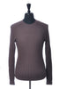 Zegna Brown Ribbed Wool Crew Neck Sweater