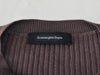 Zegna Brown Ribbed Wool Crew Neck Sweater