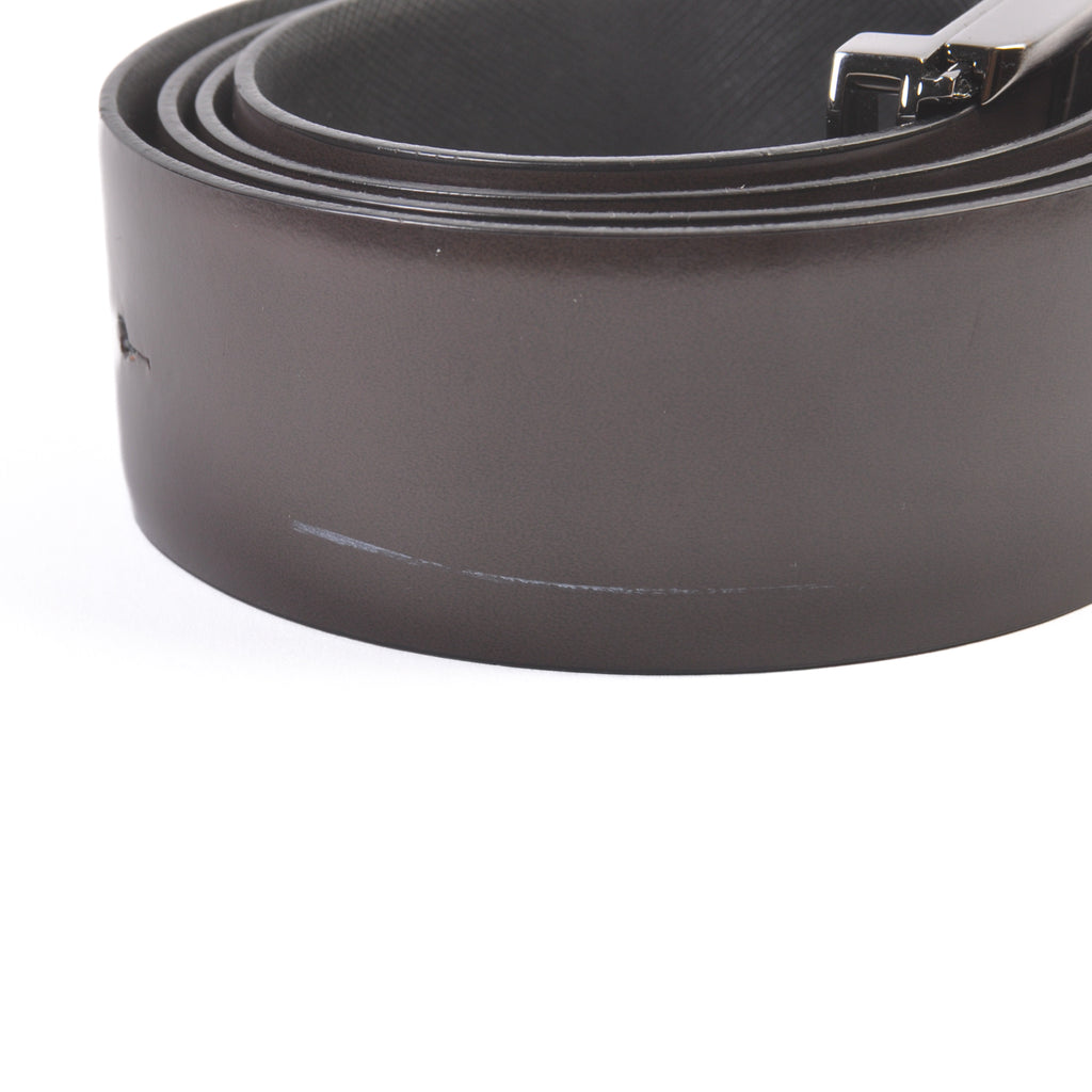 Zegna Dark Brown and Black Reversible Belt