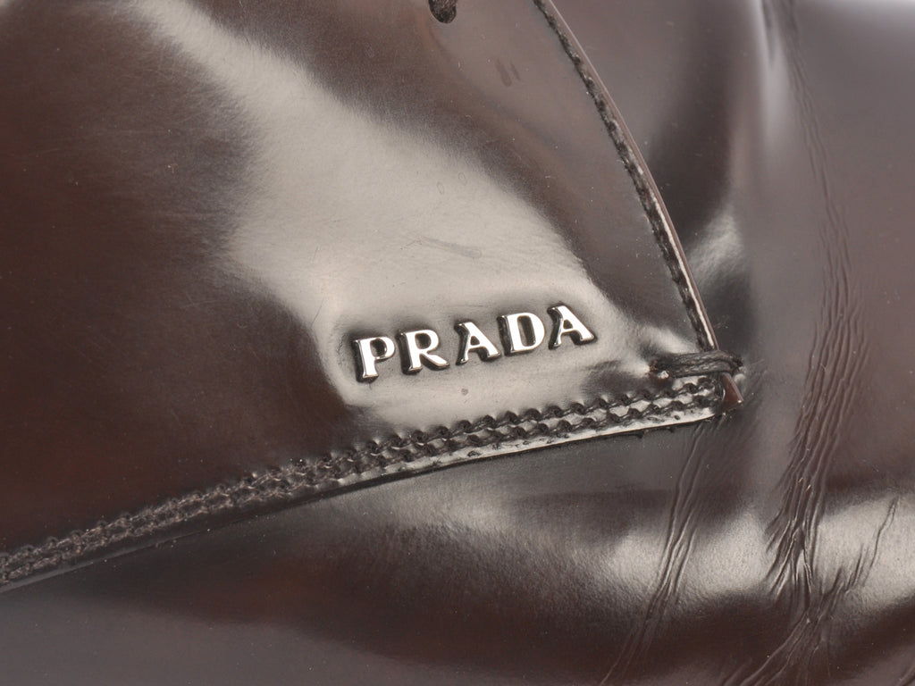 Prada Brown Leather Derby Shoes