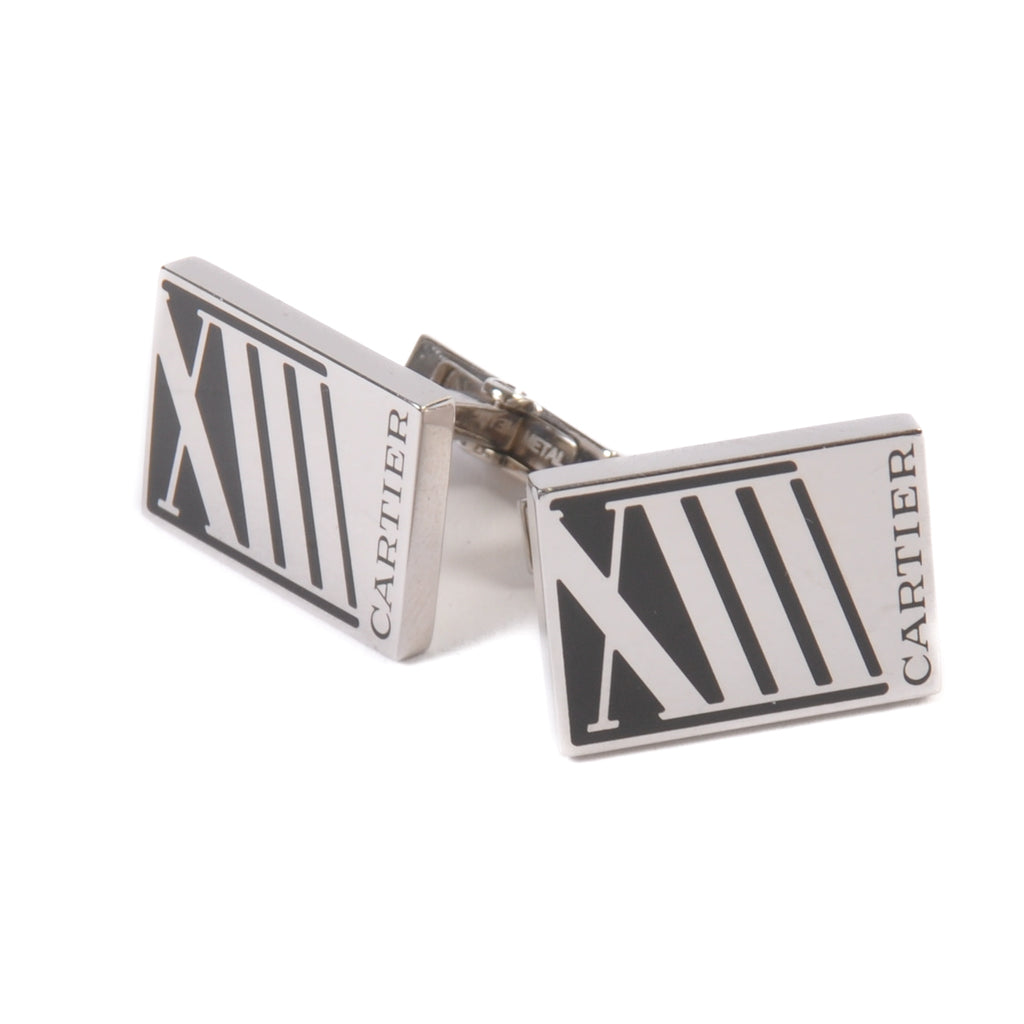 Cartier Silver 13 XIII Cufflinks