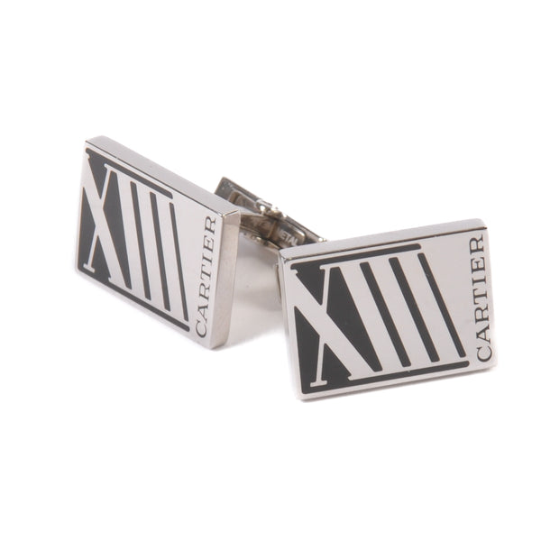 Cartier Silver 13 XIII Cufflinks