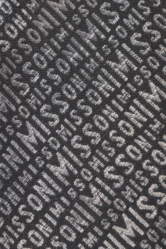 Missoni Grey on Black Warped Text Patterned Tie