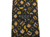 Gucci Gold on Black Print Tie