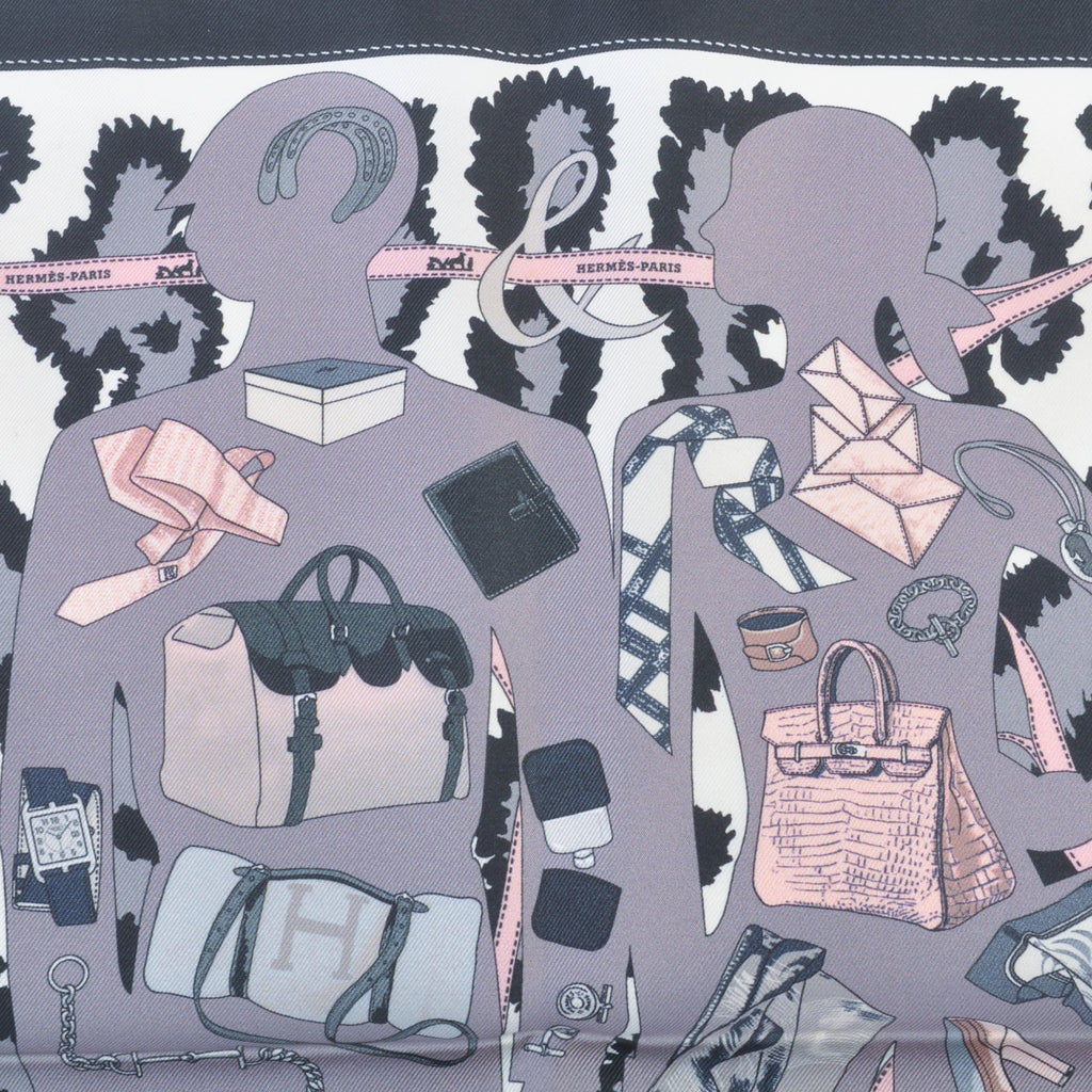 Hermes Monsieur et Madame Print Pocket Square