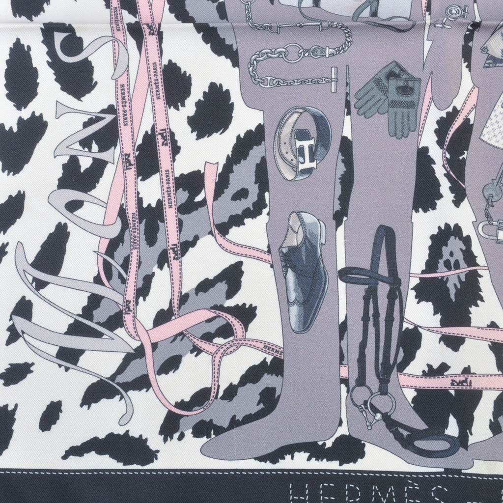 Hermes Monsieur et Madame Print Pocket Square