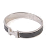 Hermes Black Enamel on Silver H Bracelet