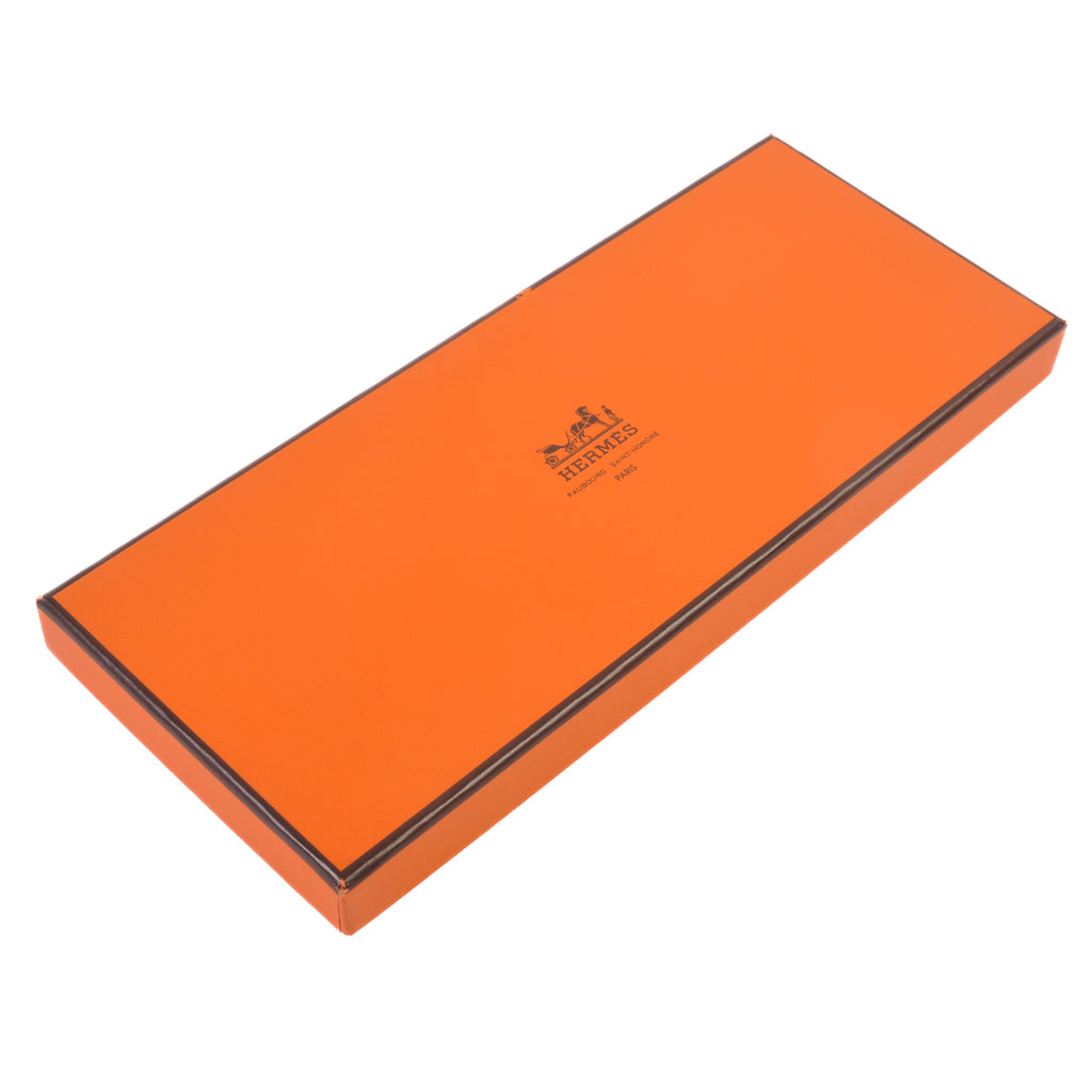 Hermes Petrol Grey Pochette Faconnee Grand H Pocket Square