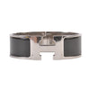 Hermes Black Enamel Black on Silver Clic Clac H Bracelet