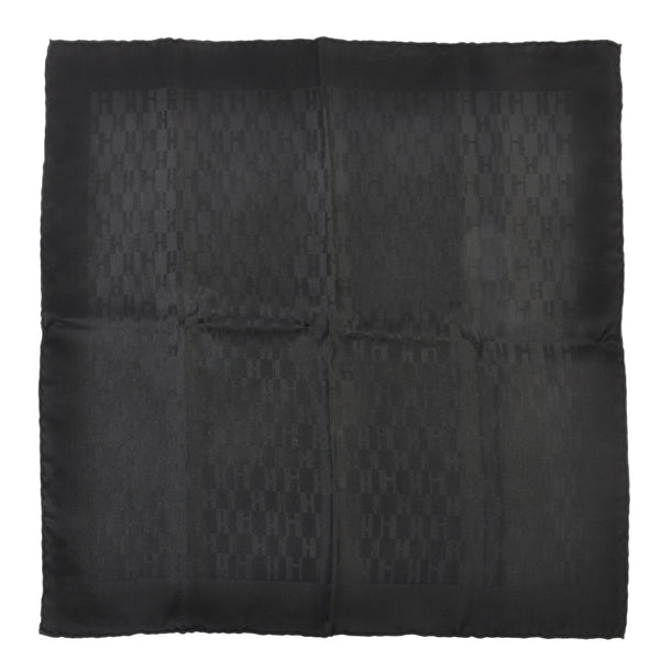 Hermes Black Pochette Faconnee Grand H Pocket Square