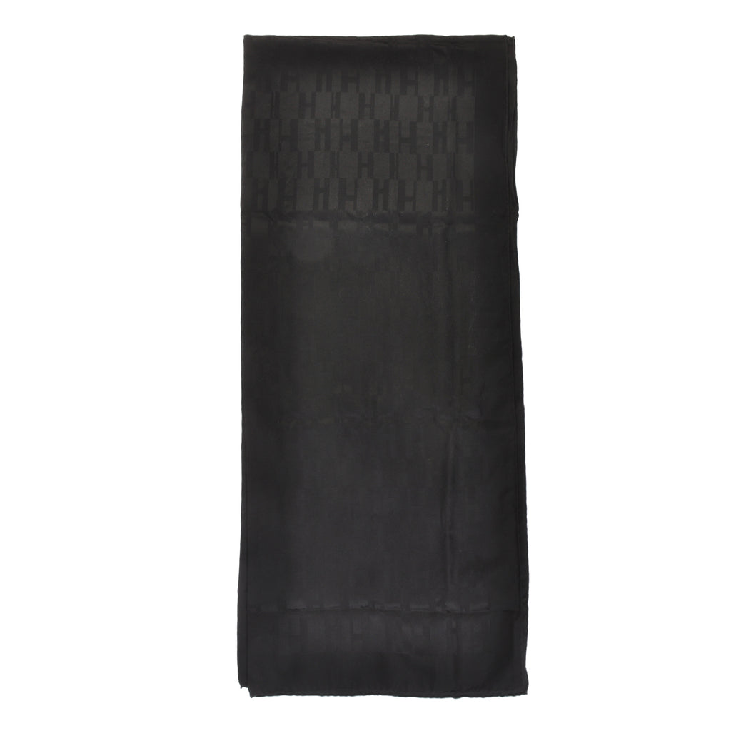 Hermes Black Echarpe Faconnee Grand H Scarf