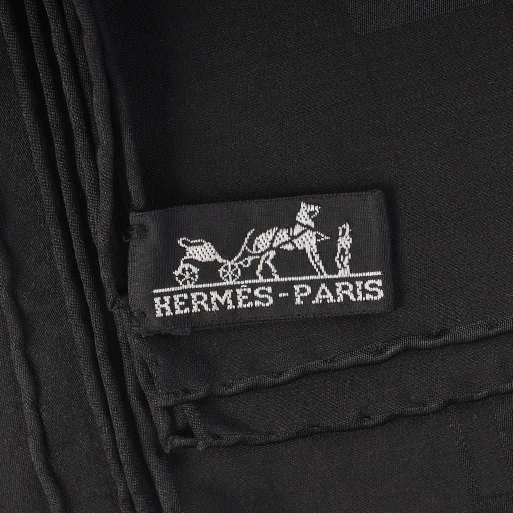 Hermes Black Echarpe Faconnee Grand H Scarf