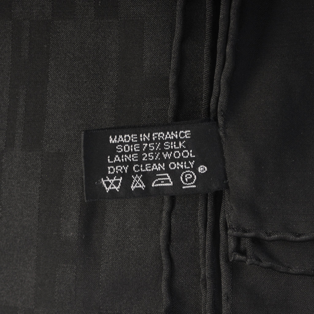 Hermes Black Echarpe Faconnee Grand H Scarf