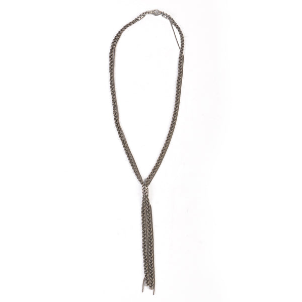 Emanuele Bicocchi Silver Braided Tie Necklace