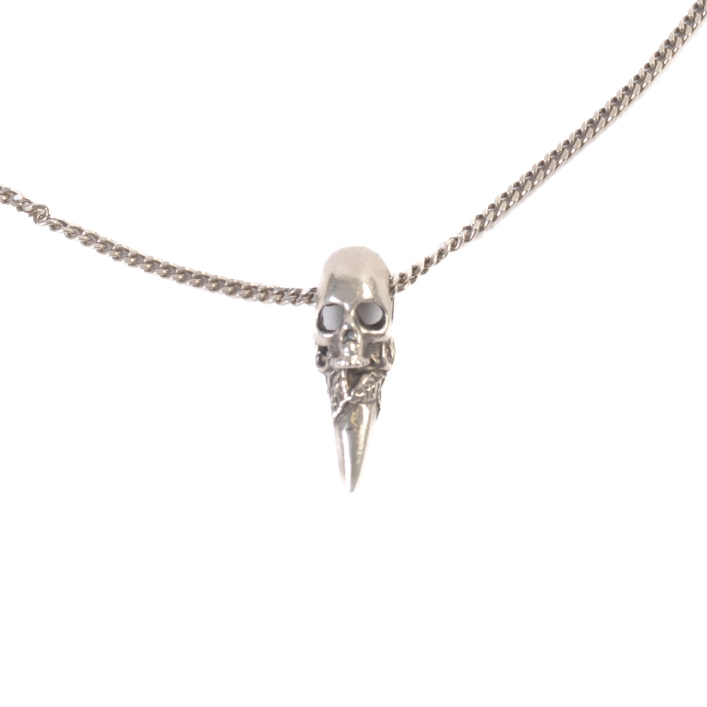 Emanuele Bicocchi Silver Skull Horn Pendant Necklace