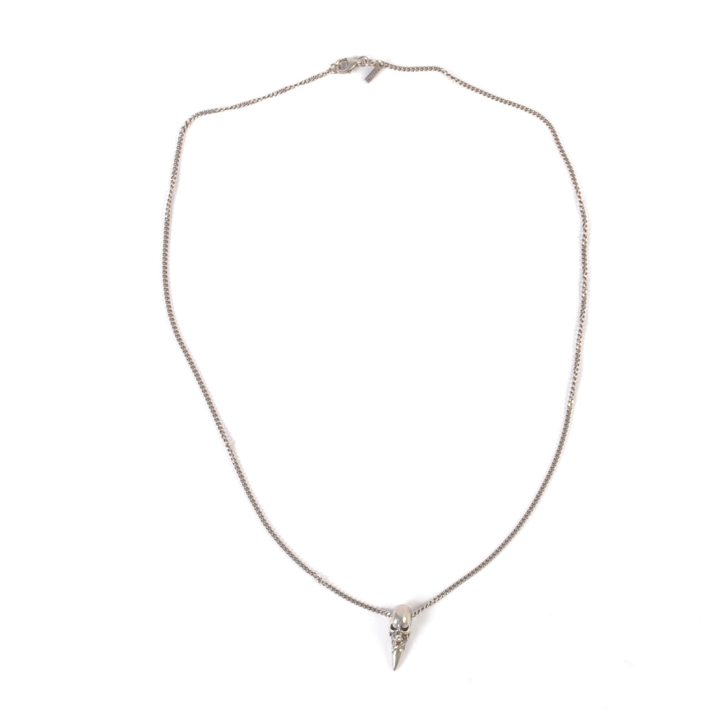 Emanuele Bicocchi Silver Skull Horn Pendant Necklace