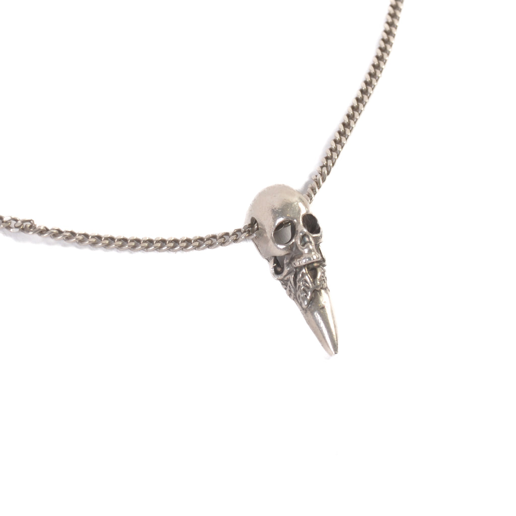 Emanuele Bicocchi Silver Skull Horn Pendant Necklace